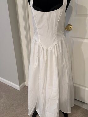 SHEIN White Maxi Dress with Black Accent